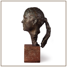Retrato de Pochola 1987 Bronce (lateral)36,5x17x30 cm. Colección particular.