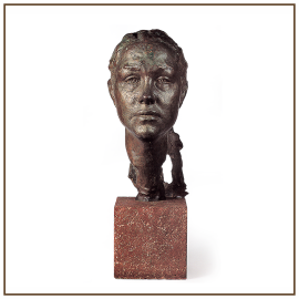 Retrato de Pochola 1987 Bronce (lateral)36,5x17x30 cm. Colección particular.